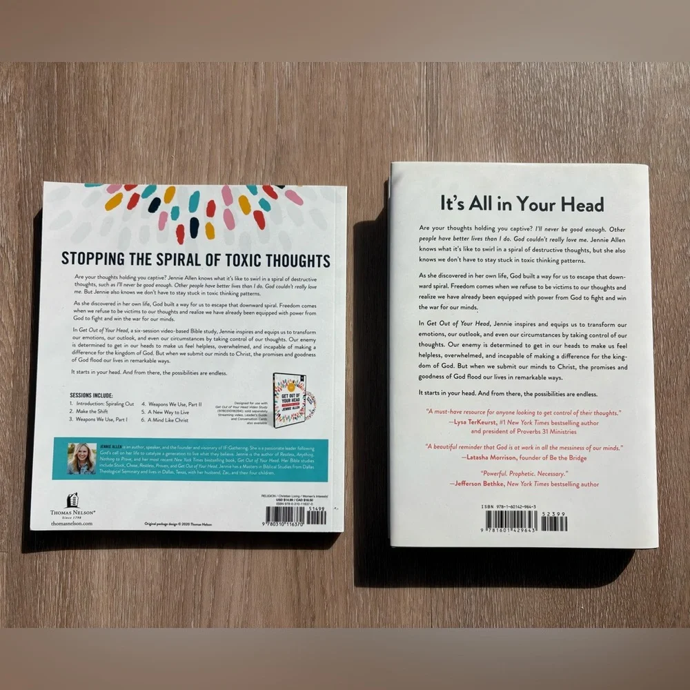 NWT Jennie Allen’s Get Out of Your Head hardcover book & paperback study guide